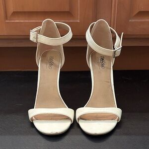 Mossimo Supply Co. White Ankle-Strap Heels